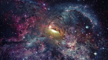 Nebula ve galaksiler. Bu görüntünün elementleri NASA tarafından döşenmiştir