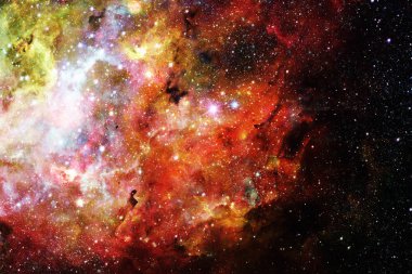 Soyut bilimsel arkaplan - uzayda galaksi ve nebula.