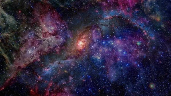 银河和星云。空间背景。美国航天局提供的这一图像的要素 — 图库照片