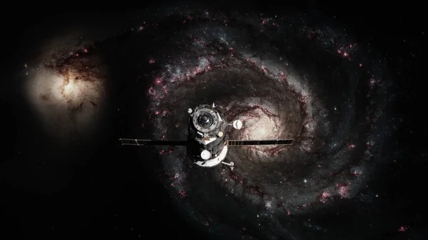 Spacecraft Progress orbiting the galaxy.