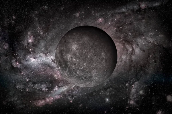 Merkür gezegeni. Dış uzay arkaplanı.