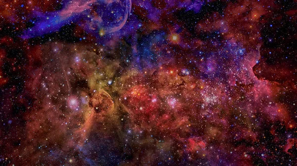 Nyílt tér csillagködökkel és galaxisokkal. A kép elemeit a NASA bocsátotta rendelkezésre — Stock Fotó
