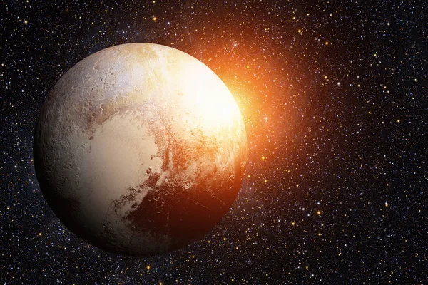 太阳系-冥王星。它是一颗位于柯伊伯带的矮行星. — 图库照片