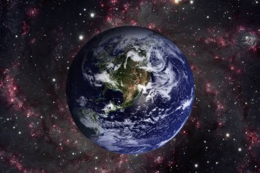 Güneş sistemi - Dünya gezegeni. Nasa tarafından döşenmiş bu görüntü unsurları.