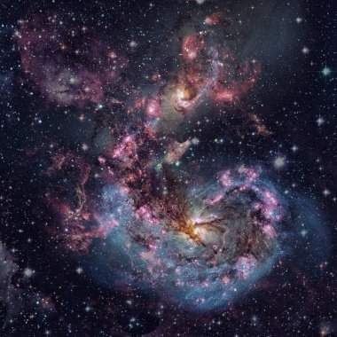 Galaksi ve Nebula. Soyut alan arkaplanı.