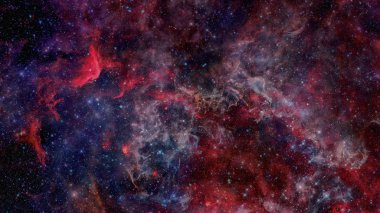 Yıldızlı renkli uzay bulutsusu. Bu görüntünün elementleri NASA tarafından desteklenmektedir.