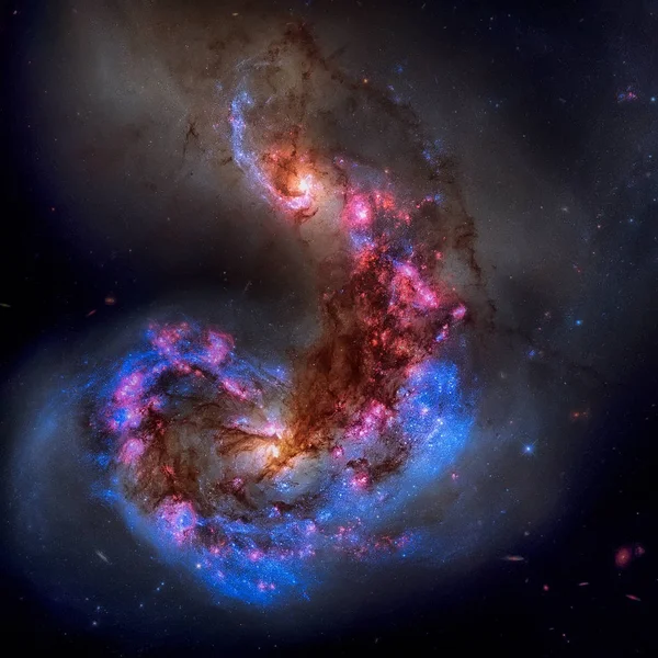 Antenas Galáxias são galáxias na direção da constelação de Corvus . — Fotografia de Stock