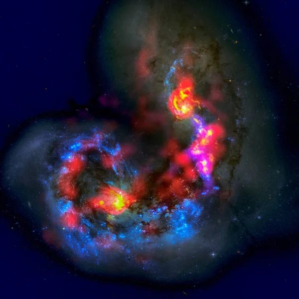 Galaktyk anten w gwiazdozbiorze kruka. — Zdjęcie stockowe