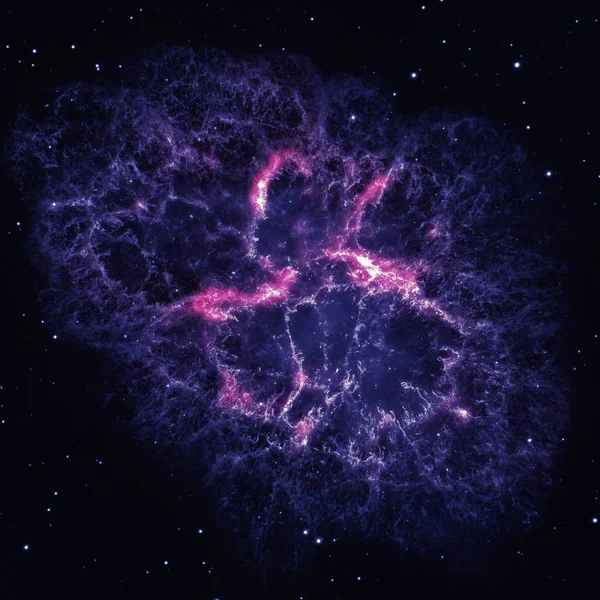 Krabí mlhovina je pozůstatek výbuchu supernovy hvězdy. — Stock fotografie