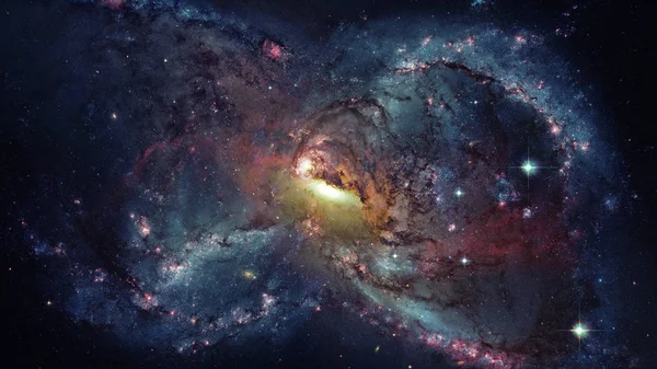 Galaxia y Nebulosa. Fondo espacial. Elementos de esta imagen proporcionados por la NASA — Foto de Stock