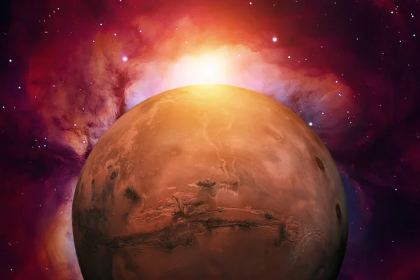 Сонячна система - Марс. Це четверта планета від Сонця.. — стокове фото