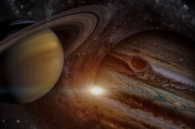 Güneş Sistemi - Satürn. Güneş 'ten sonraki altıncı gezegendir..