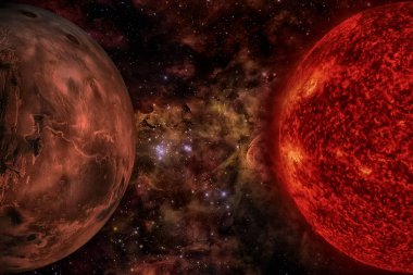 Güneş Sistemi - Mars. Güneş 'ten sonraki dördüncü gezegendir..