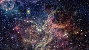 Derin uzayda nebula ve galaksiler. Bu görüntünün elementleri NASA tarafından desteklenmektedir.
