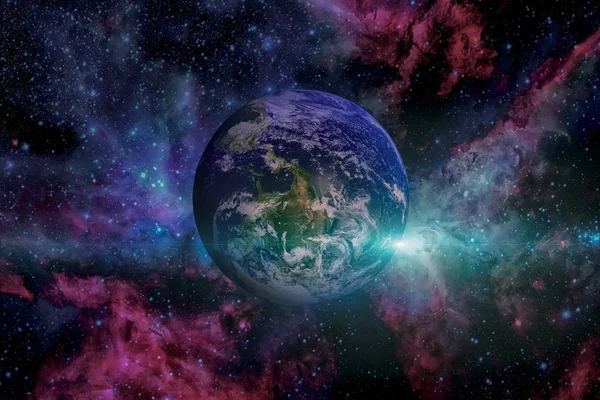 Güneş sistemi - dünya. Uzay arka planda.