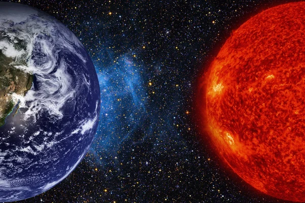 Układ Słoneczny - Planeta Ziemia Słońce. — Zdjęcie stockowe