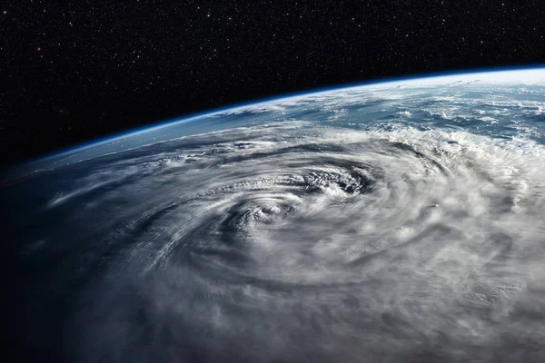 Typhoon over planet Earth - satellite photo. — Stock Photo, Image