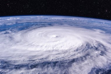 Dünya üzerinde tayfun - uydu fotoğrafı.