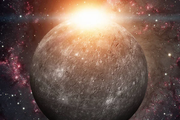 Güneş sistemi - Mercury. Güneş Sistemi'ndeki en küçük bir gezegendir. — Stok fotoğraf