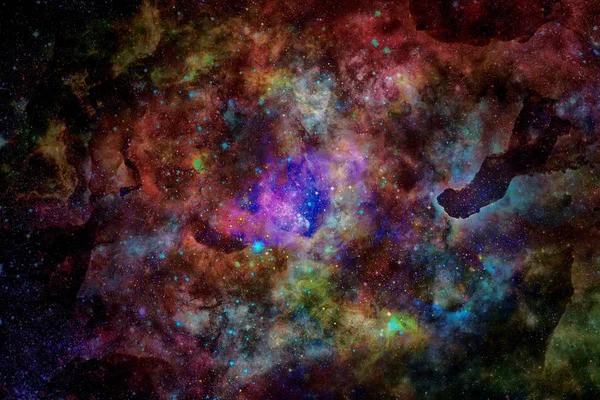 Csillagköd és csillagok a mélyűrben, titokzatos univerzum. — Stock Fotó