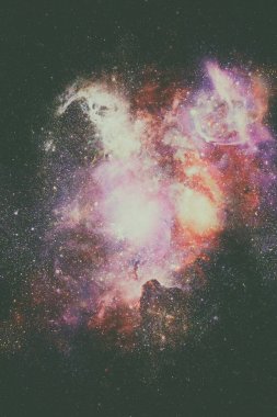 Nebula ve galaksi uzayda. Bu görüntünün elementleri NASA tarafından desteklenmektedir.