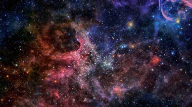 Galaksi ve Nebula. Uzay arkaplanı. Bu görüntünün elementleri NASA tarafından desteklenmektedir