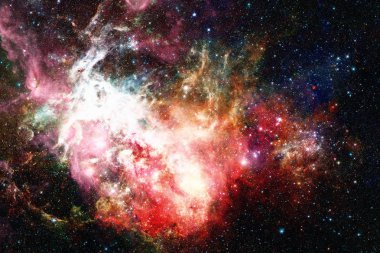 Nebula ve galaksiler uzayda. Bu görüntünün elementleri NASA tarafından desteklenmektedir.