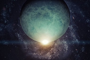 Güneş sistemi - Uranüs. Nasa tarafından döşenmiş bu görüntü unsurları.