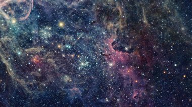 Nebula ve galaksiler. Bu görüntünün elementleri NASA tarafından döşenmiştir