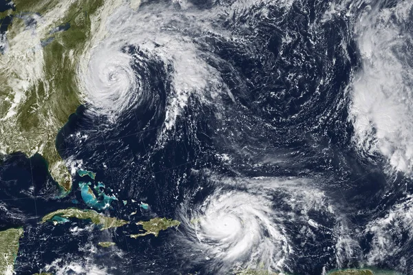 Hurrikan maria und jose. Elemente dieses Bildes von der nasa Stockfoto