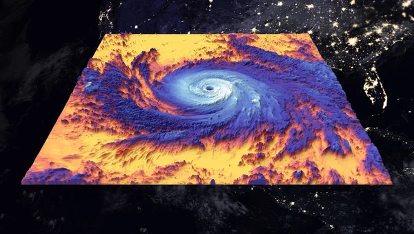 Hurikán Maria. Termogram. Prvky tohoto obrázku jsou podle Nasa — Stock fotografie