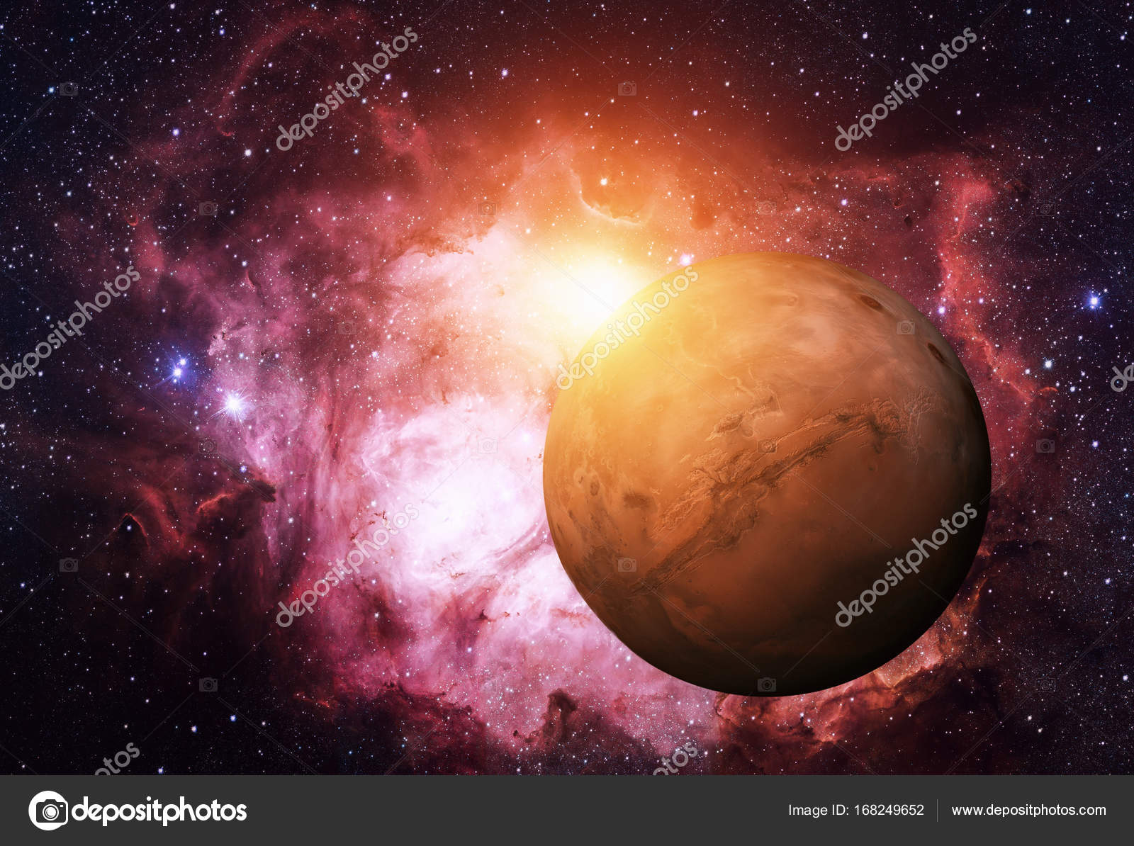 Sistema solar - Marte. Es el cuarto planeta desde el sol — Foto de ... Sistema solar - Marte. Es el cuarto planeta desde el sol — Foto de ...