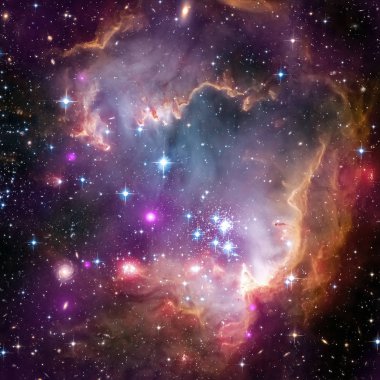 Nebula ve galaksiler uzayda. Bu görüntünün elementleri NASA tarafından desteklenmektedir.