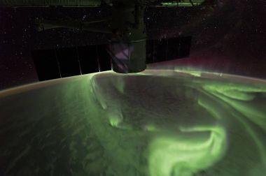Güney Aurora ışıklar. Nasa tarafından döşenmiş bu görüntü unsurları.