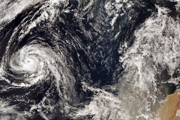 Giant hurricane. Elements of this image furnished by NASA.