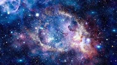 Helis Bulutsusu derin uzayda. Bir şekilde döşenmiş bu görüntü unsurları