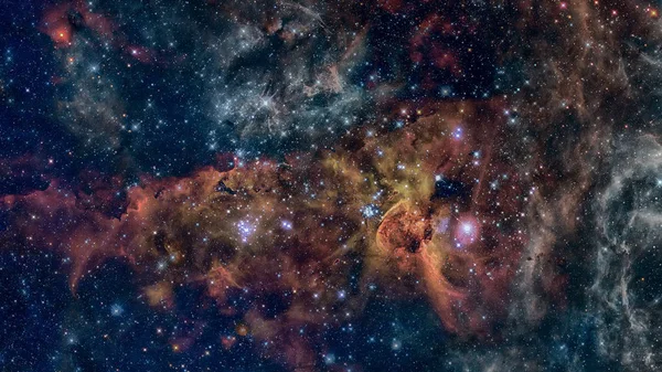 Cielo nocturno con estrellas y nebulosa. Elementos de esta imagen proporcionados por la NASA. —  Fotos de Stock