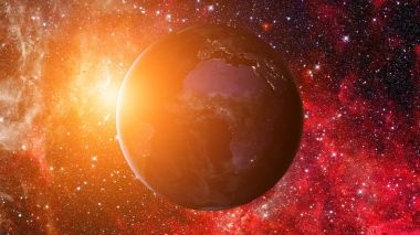 Dünya 'nın güzelliği gün doğumu. Bu görüntünün elementleri NASA tarafından desteklenmektedir