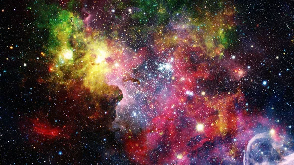 Färgglada nebulosor och stjärnor i rymden. Delar av denna bild tillhandahålls av NASA. — Stockfoto