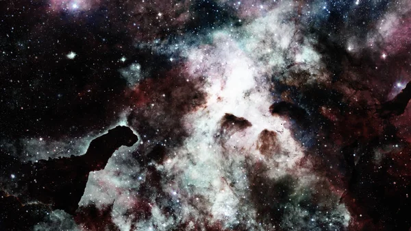 Universum gevuld met nevel en melkwegstelsel. Elementen van deze afbeelding geleverd door NASA — Stockfoto