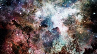 Renkli yıldızlı gece gökyüzü. Uzay boşluğu. Bu görüntünün elementleri NASA tarafından desteklenmektedir