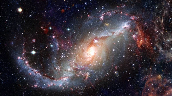 Galaxia espiral en el espacio. Elementos de esta imagen proporcionados por la NASA. — Foto de Stock