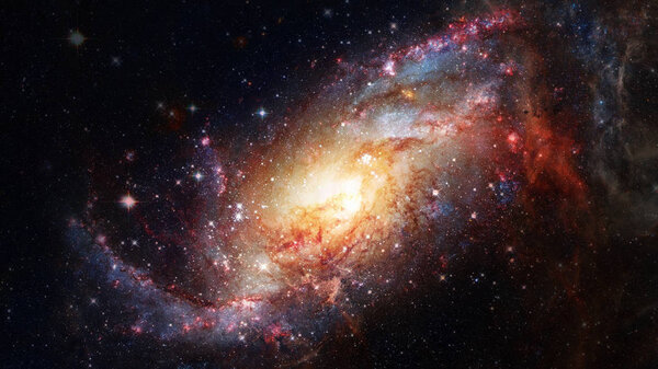 Spiral galaxy creative background. Elements of this image furnished by NASA.