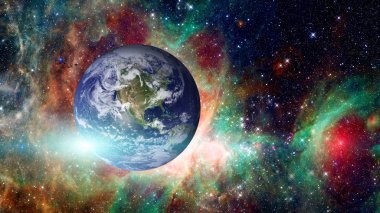 Dünya ve galaksi. Bu görüntü nasa tarafından döşenmiş unsurları.