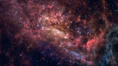Nebula ve galaksiler uzayda. Bu görüntünün elementleri NASA tarafından desteklenmektedir.