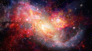 Nebula ve sarmal galaksiler uzayda. Bu görüntünün elementleri NASA tarafından desteklenmektedir.