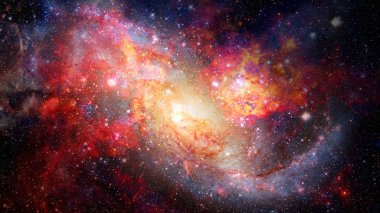 Nebula ve sarmal galaksiler uzayda. Bu görüntünün elementleri NASA tarafından desteklenmektedir.