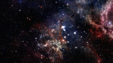 Karanlık nebula ve uzayda yıldızlar. Bu görüntünün elementleri NASA tarafından desteklenmektedir.