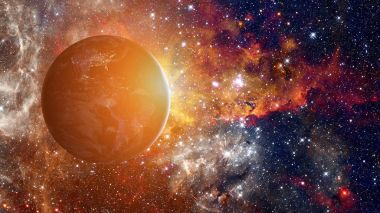 Dünya ve galaksi. Bu görüntü nasa tarafından döşenmiş unsurları.