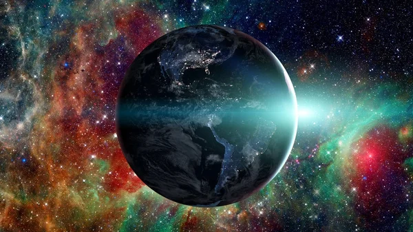 Uzaydan gelen Dünya gezegeni. Bu görüntünün elementleri NASA tarafından desteklenmektedir — Stok fotoğraf